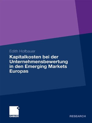 cover image of Kapitalkosten bei der Unternehmensbewertung in den Emerging Markets Europas
